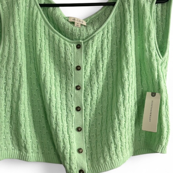 NWT Anthro Pilcro Cropped Knit Sweater in Mint Green - Picture 9 of 10